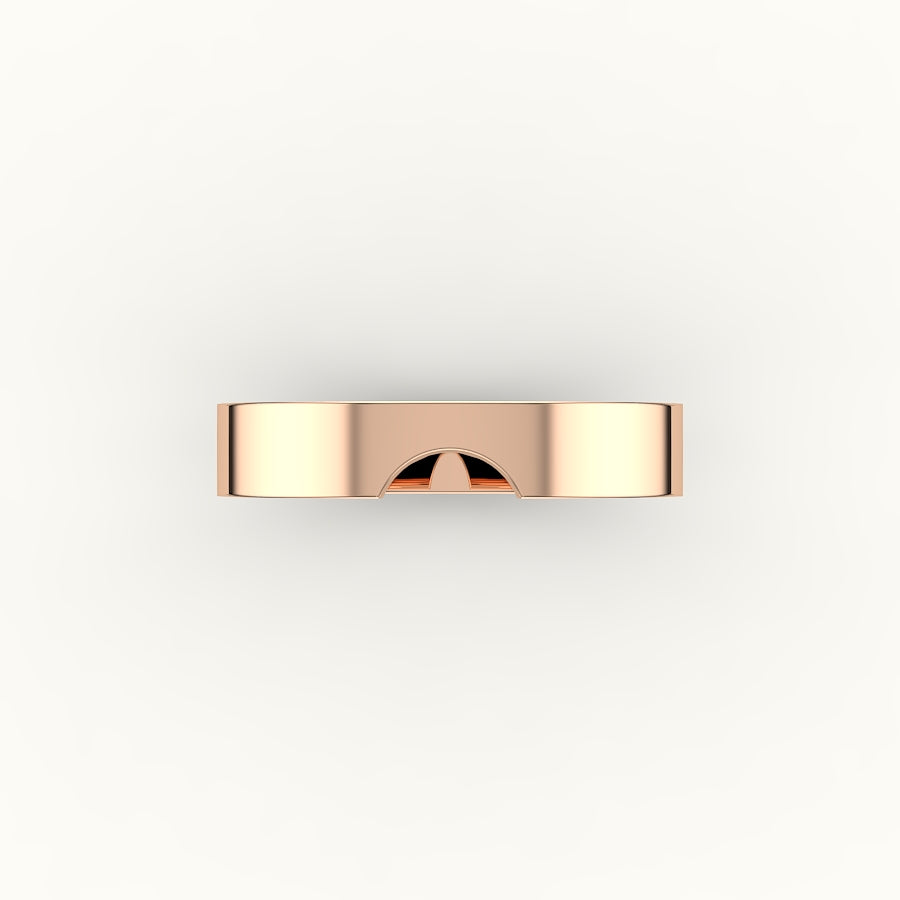 Classic Round Cut Carved Wedding Band
