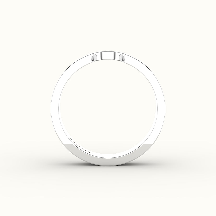 Classic Round Cut Carved Wedding Band