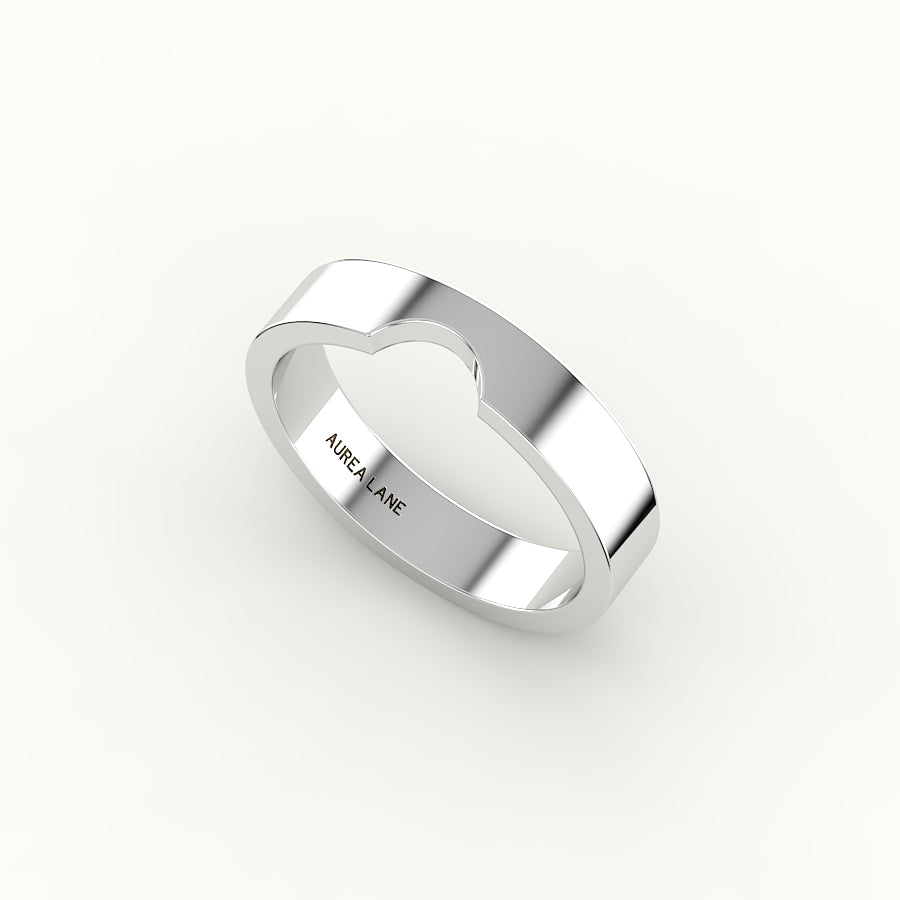 Classic Round Cut Carved Wedding Band