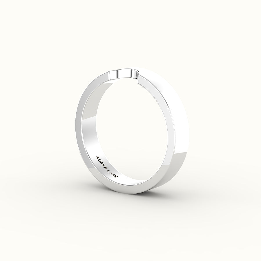 Classic Round Cut Carved Wedding Band