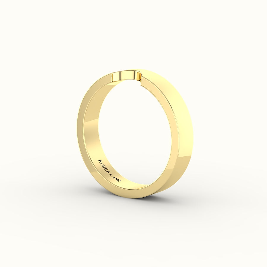 Classic Round Cut Carved Wedding Band