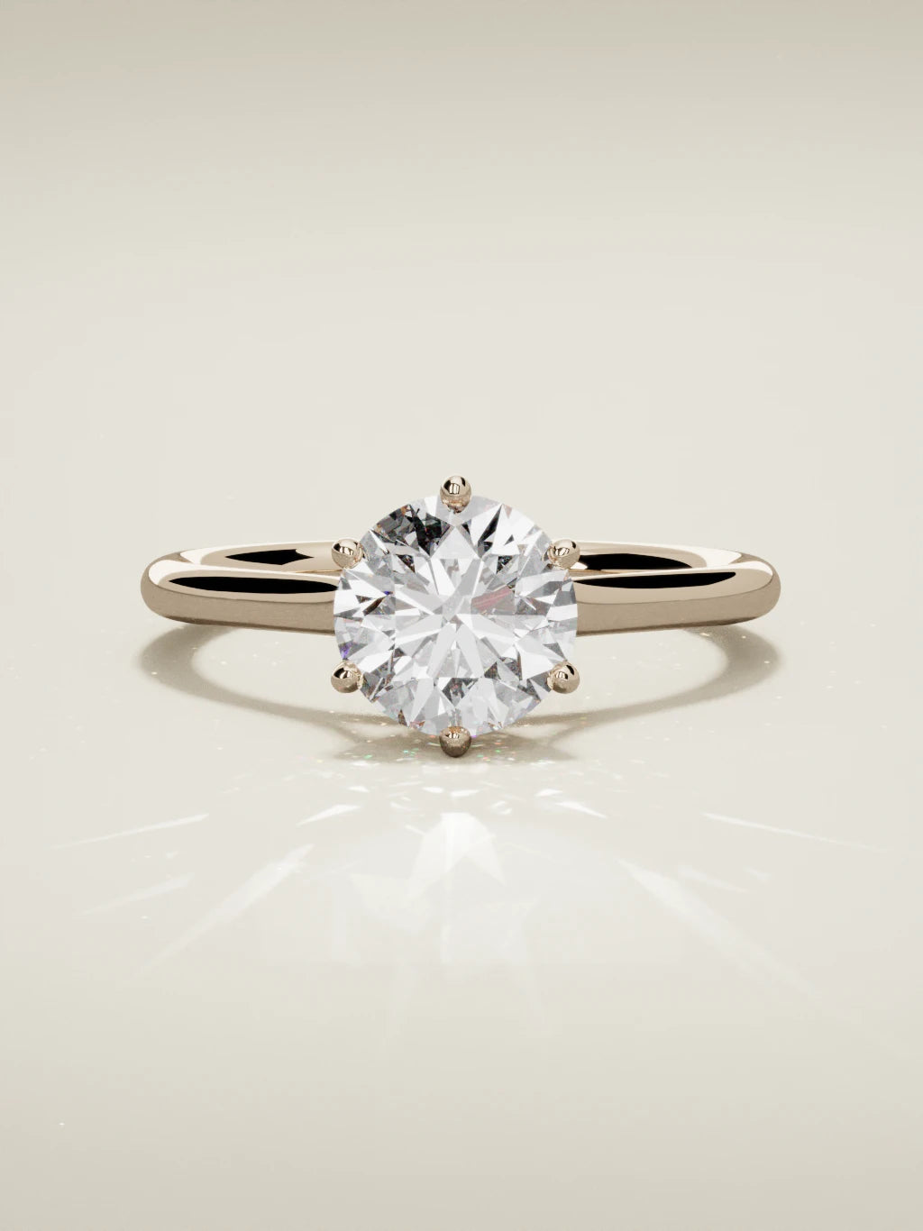 The Altar round lab-grown diamond solitaire in 14K rose gold, front view