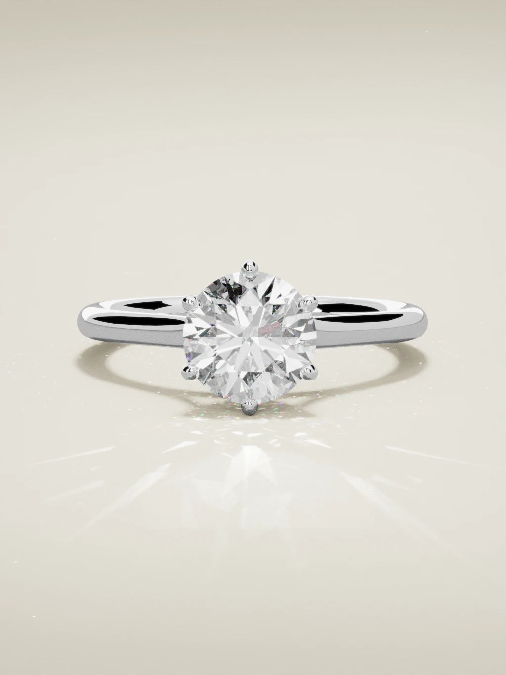 The Altar round lab-grown diamond solitaire in 14K white gold, front view