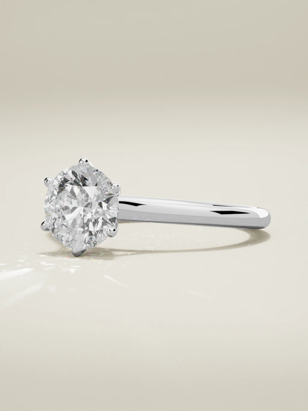 The Altar round lab-grown diamond solitaire in 14K white gold, three-quarter view