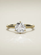 The Altar round lab-grown diamond solitaire in 14K yellow gold, front view