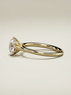 The Altar round lab-grown diamond solitaire in 14K yellow gold, side view