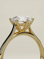 The Altar round lab-grown diamond solitaire in 14K yellow gold, standing three-quarter view