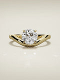 The Arco, solitario con diamante redondo de laboratorio en oro amarillo 14K, vista frontal