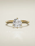 The Azahar, solitario con diamante redondo de laboratorio en oro amarillo 14K, vista frontal