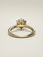 The Blonda, solitario con diamante redondo de laboratorio en oro amarillo 14K, vista trasera