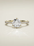The Blonda, solitario con diamante redondo de laboratorio en oro amarillo 14K, vista frontal