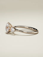 The Gala, solitario con diamante redondo de laboratorio en oro rosa 14K, vista lateral