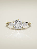 The Gala, solitario con diamante redondo de laboratorio en oro amarillo 14K, vista frontal