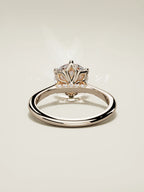 The Iris round lab-grown diamond solitaire in 14K rose gold, back view