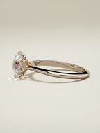 The Iris round lab-grown diamond solitaire in 14K rose gold, side view