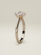The Iris round lab-grown diamond solitaire in 14K rose gold, standing front view