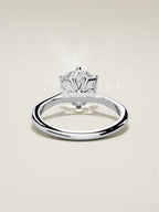 The Iris round lab-grown diamond solitaire in 14K white gold, back view