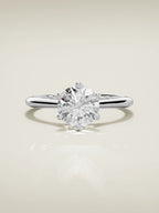 The Iris round lab-grown diamond solitaire in 14K white gold, front view