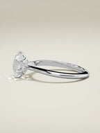The Iris round lab-grown diamond solitaire in 14K white gold, side view