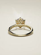 The Iris round lab-grown diamond solitaire in 14K yellow gold, back view