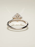 The Jazmin, solitario con diamante redondo de laboratorio en oro rosa 14K, vista trasera