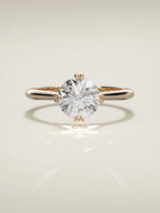 The Jazmin, solitario con diamante redondo de laboratorio en oro rosa 14K, vista frontal