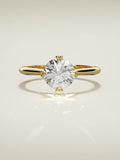 The Jazmin, solitario con diamante redondo de laboratorio en oro amarillo 14K, vista frontal