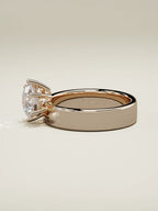 The Joya, solitario con diamante redondo de laboratorio en oro rosa 14K, vista lateral