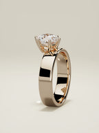 The Joya, solitario con diamante redondo de laboratorio en oro rosa 14K, de pie, vista frontal
