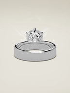 The Joya, solitario con diamante redondo de laboratorio en oro blanco 14K, vista trasera