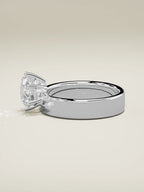 The Joya, solitario con diamante redondo de laboratorio en oro blanco 14K, vista lateral