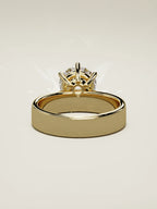 The Joya, solitario con diamante redondo de laboratorio en oro amarillo 14K, vista trasera