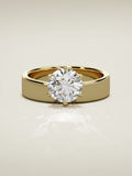 The Joya, solitario con diamante redondo de laboratorio en oro amarillo 14K, vista frontal