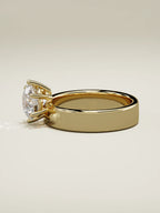 The Joya, solitario con diamante redondo de laboratorio en oro amarillo 14K, vista lateral
