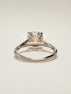 The Lazo, solitario con diamante redondo de laboratorio en oro rosa 14K, vista trasera