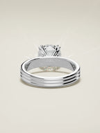 The Lira, solitario con diamante redondo de laboratorio en oro blanco 14K, vista trasera