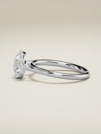 The Orbe, solitario con diamante redondo de laboratorio en oro blanco 14K, vista lateral