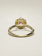 The Orbe, solitario con diamante redondo de laboratorio en oro amarillo 14K, vista trasera