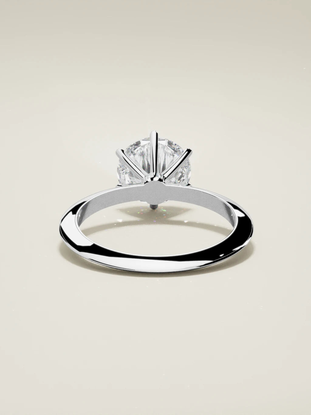 The Prisma, solitario con diamante redondo de laboratorio en oro blanco 14K, vista trasera