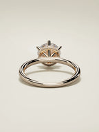 The Velo round lab-grown diamond solitaire in 14K rose gold, back view