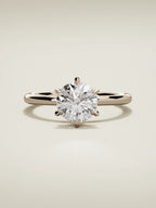The Velo round lab-grown diamond solitaire in 14K rose gold, front view