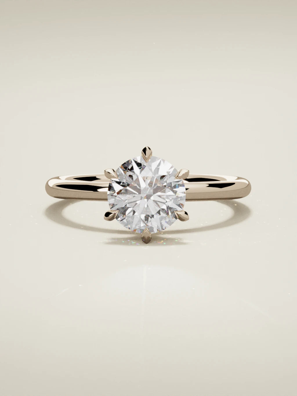 The Velo round lab-grown diamond solitaire in 14K rose gold, front view
