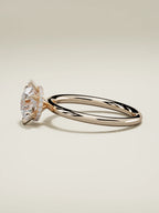 The Velo round lab-grown diamond solitaire in 14K rose gold, side view