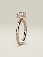 The Velo round lab-grown diamond solitaire in 14K rose gold, standing front view