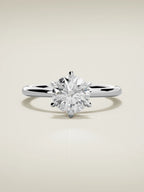 The Velo round lab-grown diamond solitaire in 14K white gold, front view
