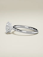 The Velo round lab-grown diamond solitaire in 14K white gold, side view