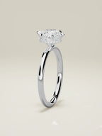 The Velo round lab-grown diamond solitaire in 14K white gold, standing front view