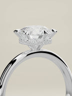 The Velo round lab-grown diamond solitaire in 14K white gold, standing three-quarter view