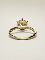 The Velo round lab-grown diamond solitaire in 14K yellow gold, back view