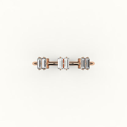 Skipped Baguette Diamond Band